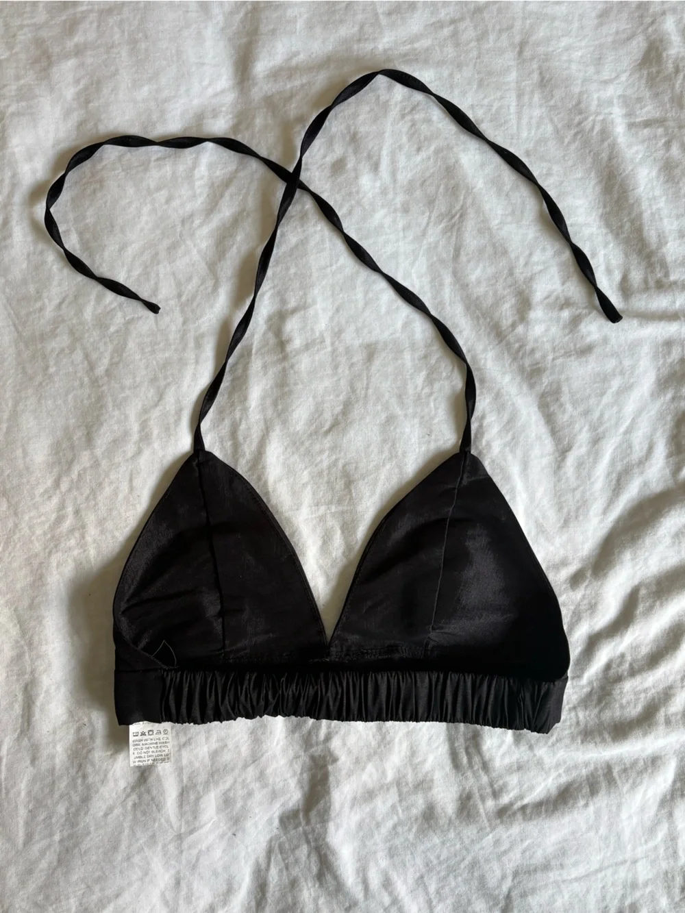 SHEIN Black Tie-Back Triangle Bralette Collar Accessory
